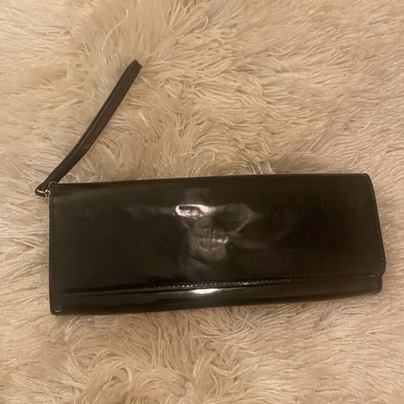 Nordstrom Black and Gold Patent Leather Clutch - Picture 1 of 6